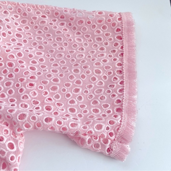 LILLY PULITZER Lillette Top In Paradise Tint Eyelet Crinkle Chiffon XS - Picture 3 of 13